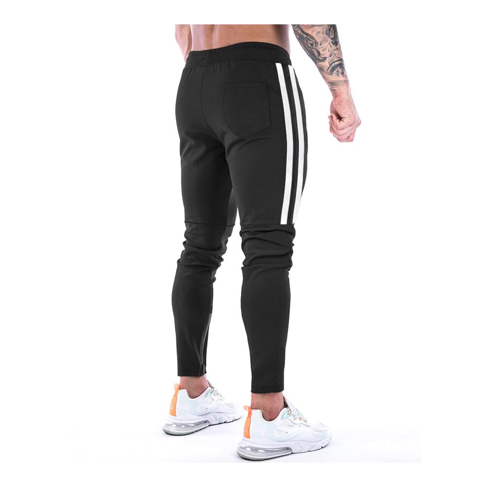 Herren Jogginghose Baumwoll-Sporthose mit Reißverschlusstaschen für Fitness und Training