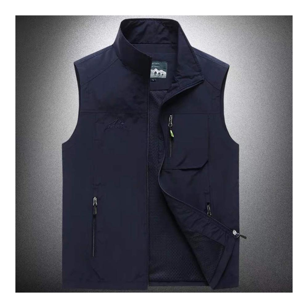 Herren Sommerweste 2019 Leichte Ärmellose Jacke mit Schnell Trocknender Technologie Mehrfachtaschen - Dunkelblau (3XL