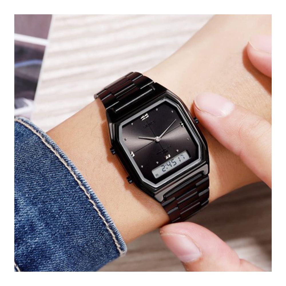 Digitale Herren Armbanduhr ROSEBEAR - Luxuriöser Chronograph mit Doppelanzeige wasserdicht bis 50m - LED Digitaluhr mit Leuchtanzeige