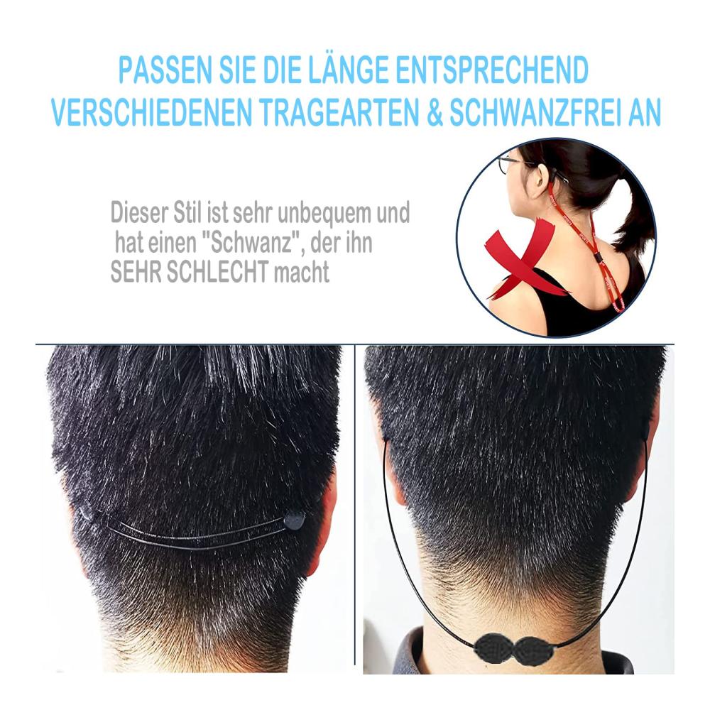 Brillenbänder & -ketten SLEILIN 3er-Pack 19.5 cm * 28.5 cm Verstellbare Anti-Rutsch-Brillenbänder ohne Schwanz mit 2 Löchern – Perfekter Brillenbandhalter für Sportbrillen
