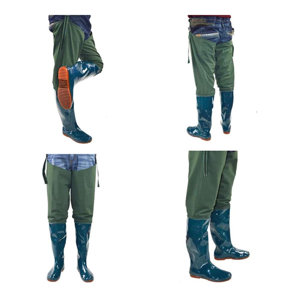 Multifunktions-Outdoor-Stiefel Wasserdichte Überknie-Angelstiefel mit weicher PVC-Sohle und atmungsaktivem Nylon – Blau Größe 41 EU