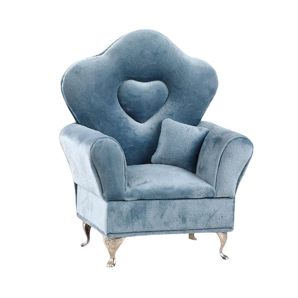Blauer Schmuckständer für Wohnzimmer und Schminktisch - Praktischer Schmuckschatullenkoffer Sofa-Accessoire - Maße 15 x 85 x 195 cm