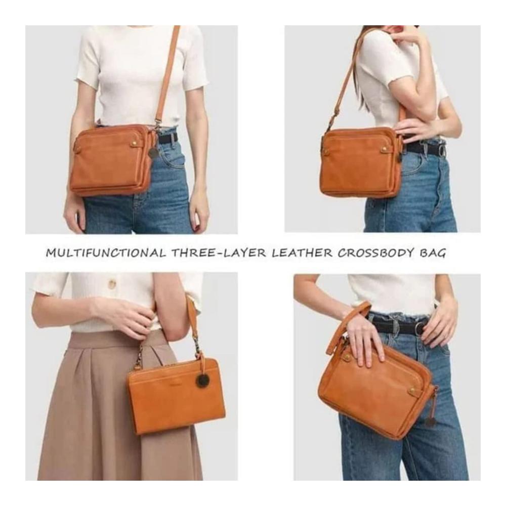 2023 Damen Crossbody Umhängetasche mit integrierter Geldbörse – Hochwertige PU-Lederschultertasche & Clutch