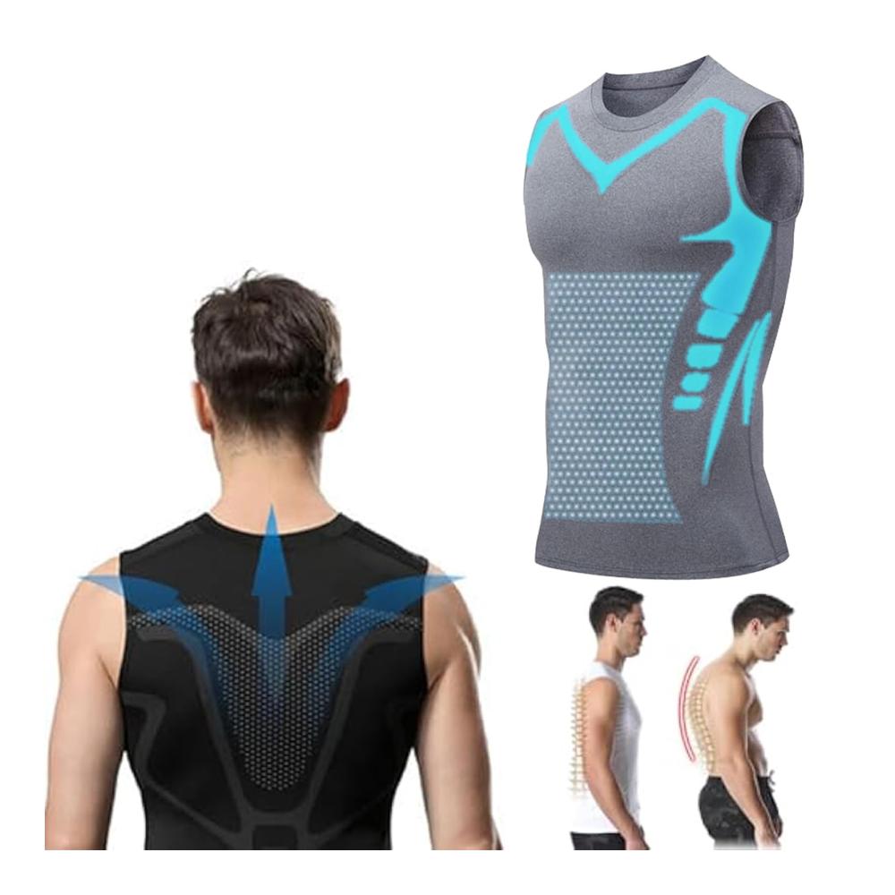 Mens Ionic Tourmaline Posture-Correcting Sleeveless Shirt Advanced Menionic Vest for 2024