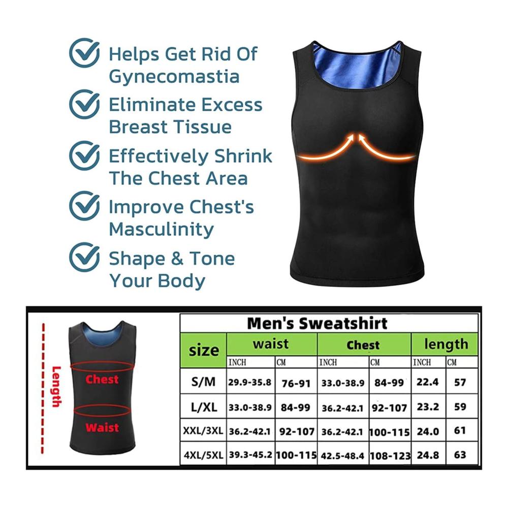 Mens Gynecomastia Compression Top Trainer - Ultimate Chest Compression Tank