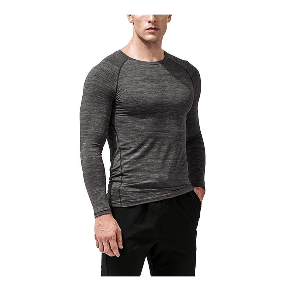 Herren Langarm Kompressionshemd für Sport Fitness Bodybuilding - Atmungsaktives Workout Shirt