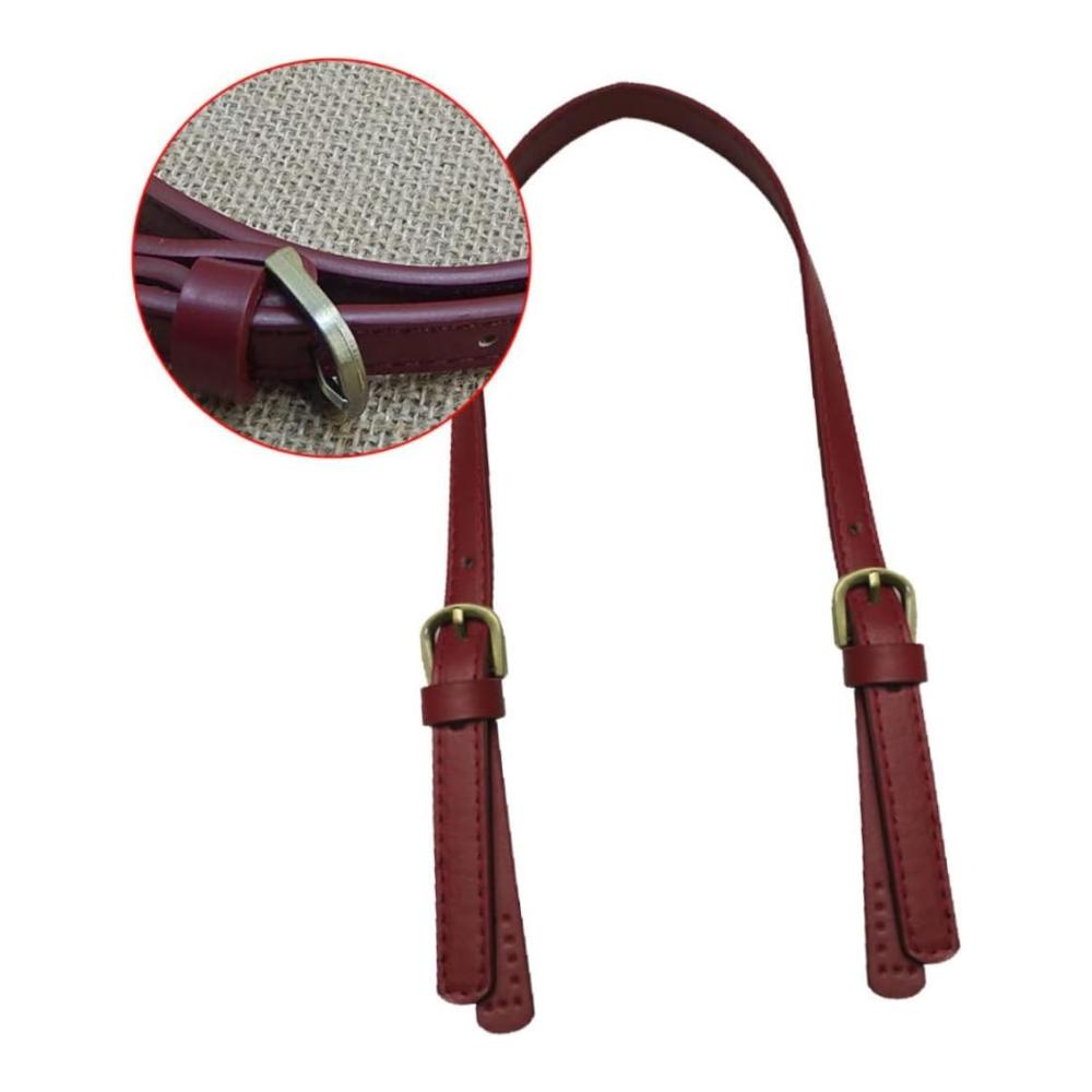 Echtes Leder Umhängetasche Set Damen Handtasche mit Abnehmbarem Riemen Claret Farbe 71 * 1.5 * 0.1cm