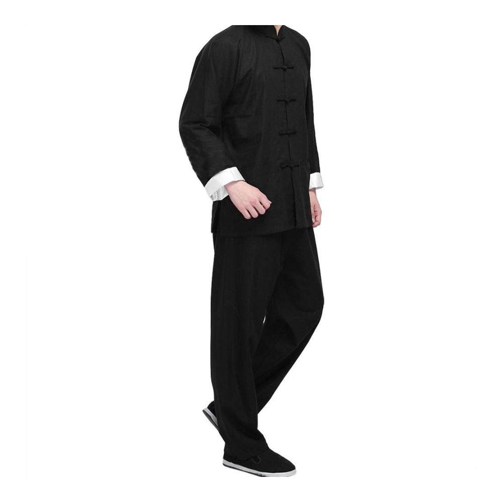 Klarer Fokus Traditionelle Chinesische Kung Fu Trainingsanzüge für Herren – Tai Chi Qigong Wing Chun und Shaolin Wushu Vereint in einem Langarm-Uniform-Set