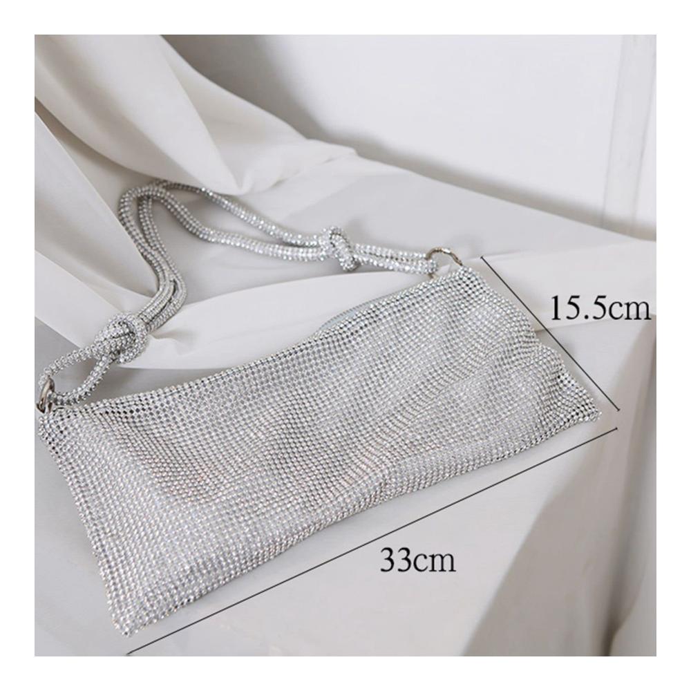 Elegante Damen Clutch mit Glitzer Strass und Geldbörse - Ideal für Abend Hochzeit Party und Braut