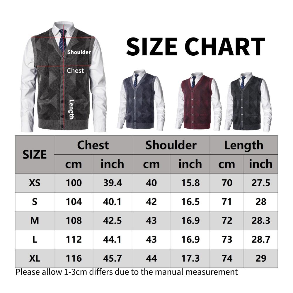 Ärmelloser Herren Pullunder mit V-Ausschnitt und Knopfleiste - Business Casual Strickweste für Herren Feinstrick Cardigan mit Taschen