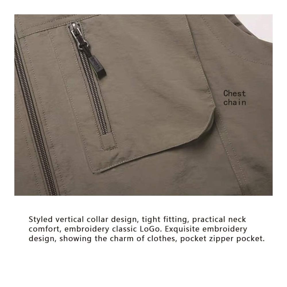 Herren Sommerweste 2019 Leichte Ärmellose Jacke mit Schnell Trocknender Technologie Mehrfachtaschen - Dunkelblau (3XL