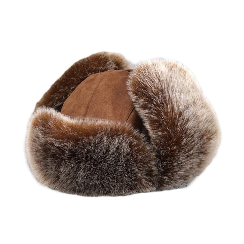 Fliegermütze Insun Unisex – Winddichte Trappermütze aus Wildleder mit Kunstfell Russische Mütze für Warmth