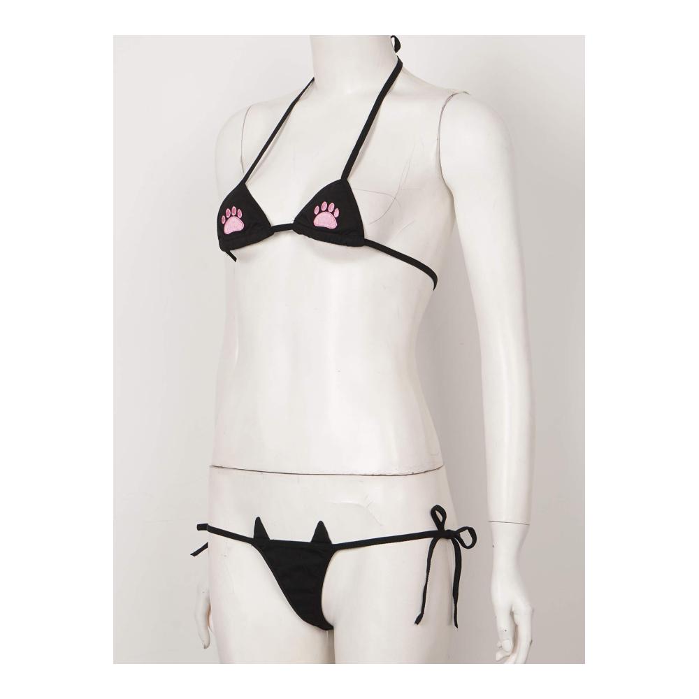 Verführerisches Damen Dessous Set Halfter Lace-up BH mit passendem G-String