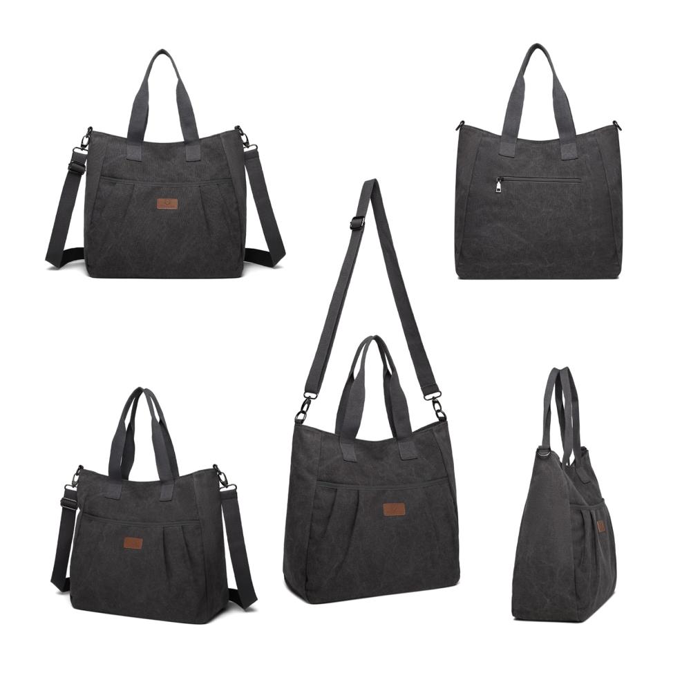 Damen Canvas Schultertasche - Große Umhängetasche für Mädchen - Strandtasche mit Crossover Design - Hobo Tasche Damen - Vielseitige Damenhandtasche