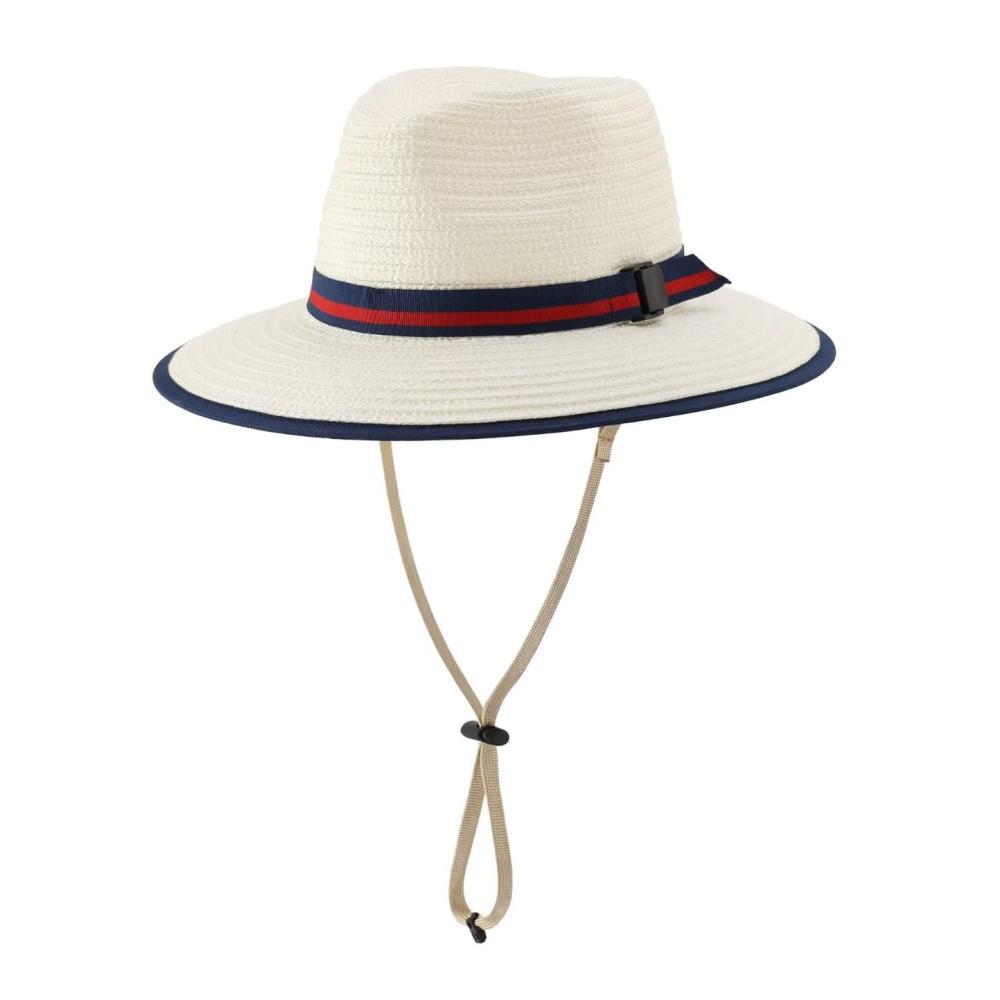 Sommer-Sonnenschutz Fedora & Trilby Kinder Jungen Strohhut Faltbare breite Krempe Größe M Weiß