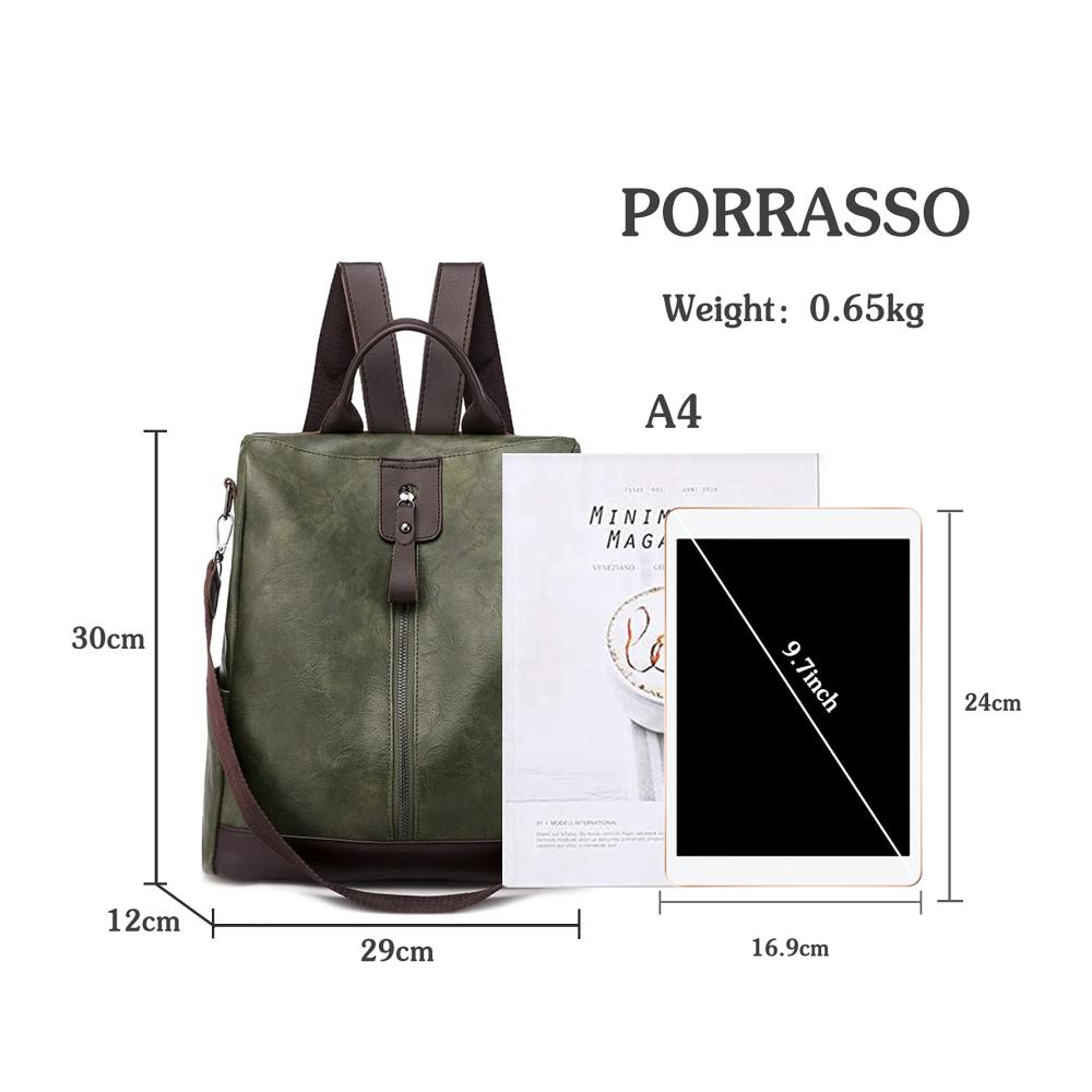 Damen Rucksackhandtasche Stilvolle Anti-Diebstahl Schultertasche mit Kopfhörerloch - Wasserdichtes PU-Leder ideal für Schule Arbeit und Reisen