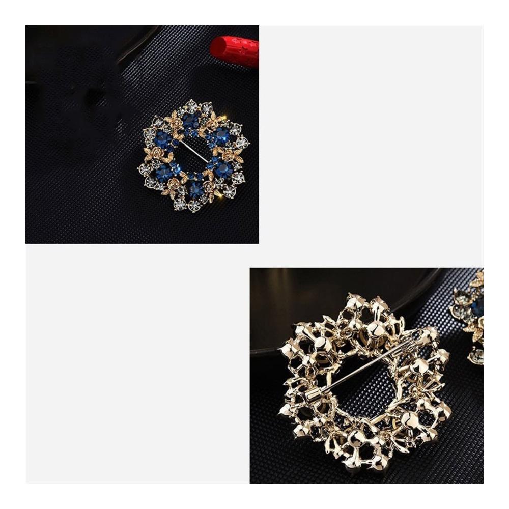 Broschen & Anstecknadeln Vintage Kristall Kranz Pin für Mode-Anzüge Luxus Mantel-Accessoire mit Krone-Brook-Dekoration