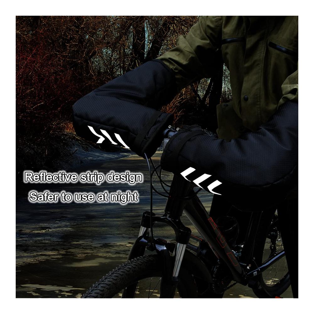 Wasserdichte Fahrradlenkerhandschuhe mit Reißverschlusstasche für kaltes Wetter - Mountainbike-Handschuhe für Pendler und MTB-Fahrer