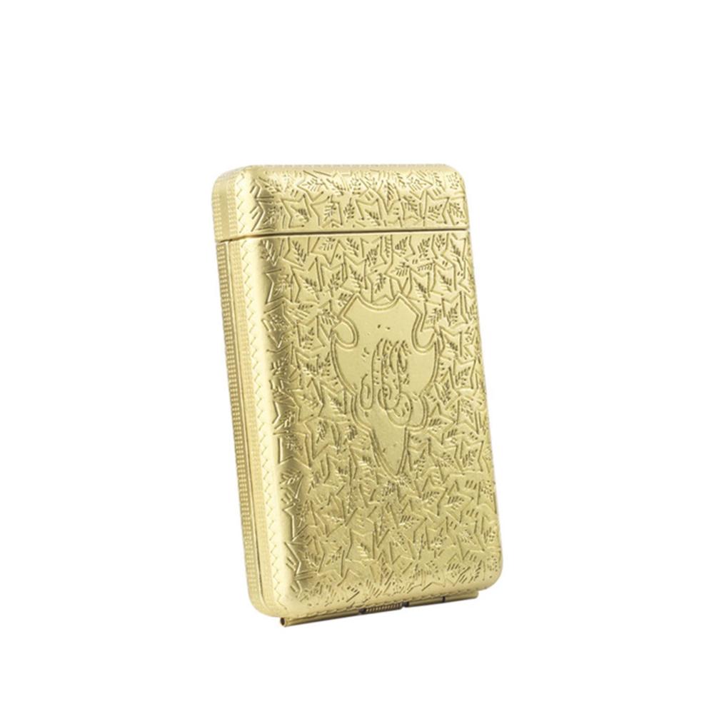 Metallenes Zigarettenetui aus DREI offener Legierung - Kreativ geschnitztes Design ultradünn für Männer europäisches Klassik Etui - Ideales Rauchergeschenk
