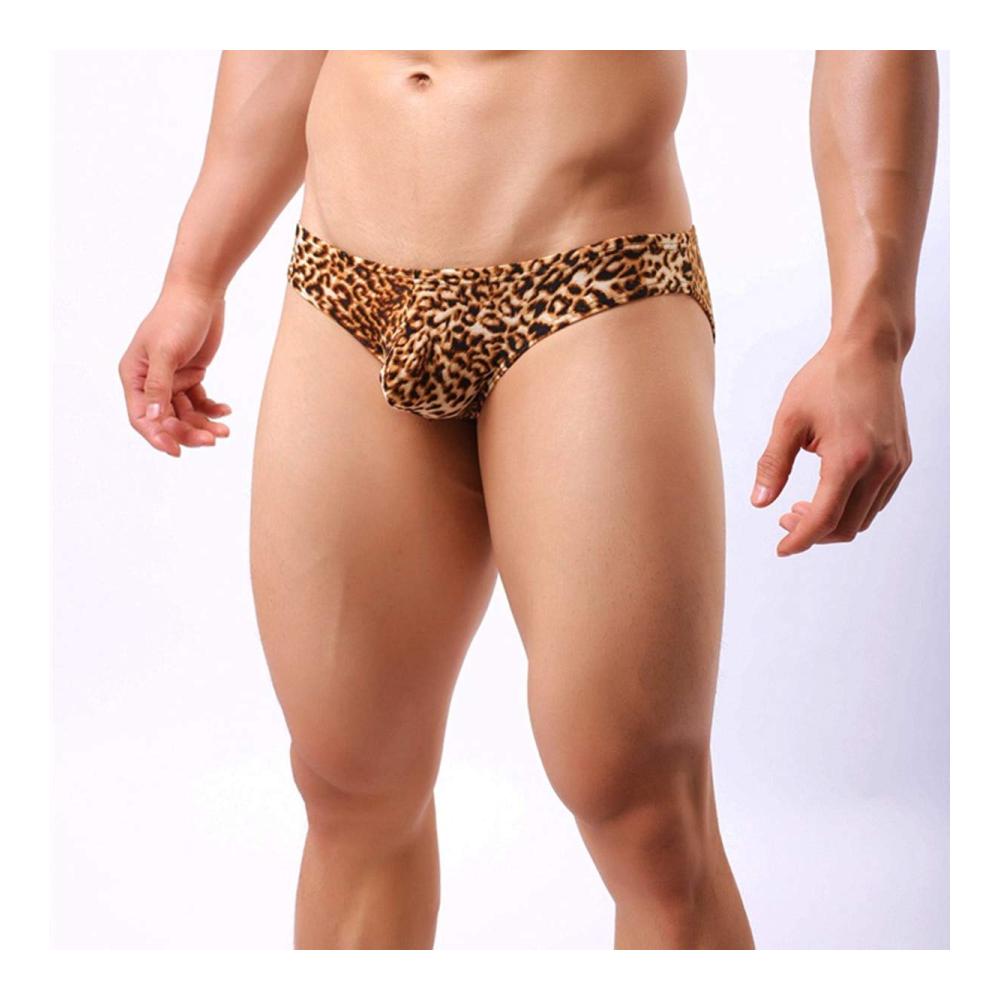 Herren-Bikini-Slip 3er-Pack mit Leopardenmuster und niedrigem Bund - Stilvolle Strings für Männer
