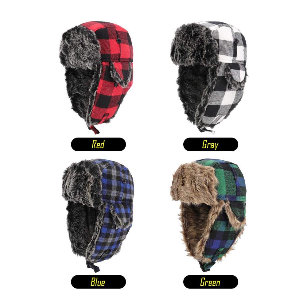 Winter Fliegermütze mit Ohrenklappen - Gisdanchz Russen Mütze Ushanka Chapka für Damen und Herren