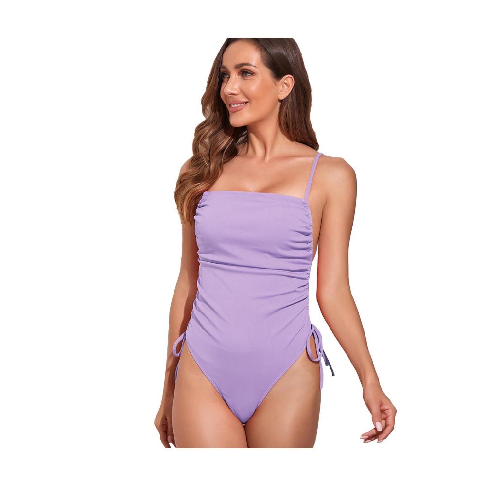Bikini-Sets Damen Verstellbarer Einteiler mit Hosenträger Sexy Lace-Up-Design und modischer Seitenschnürung für den perfekten Strand-Look