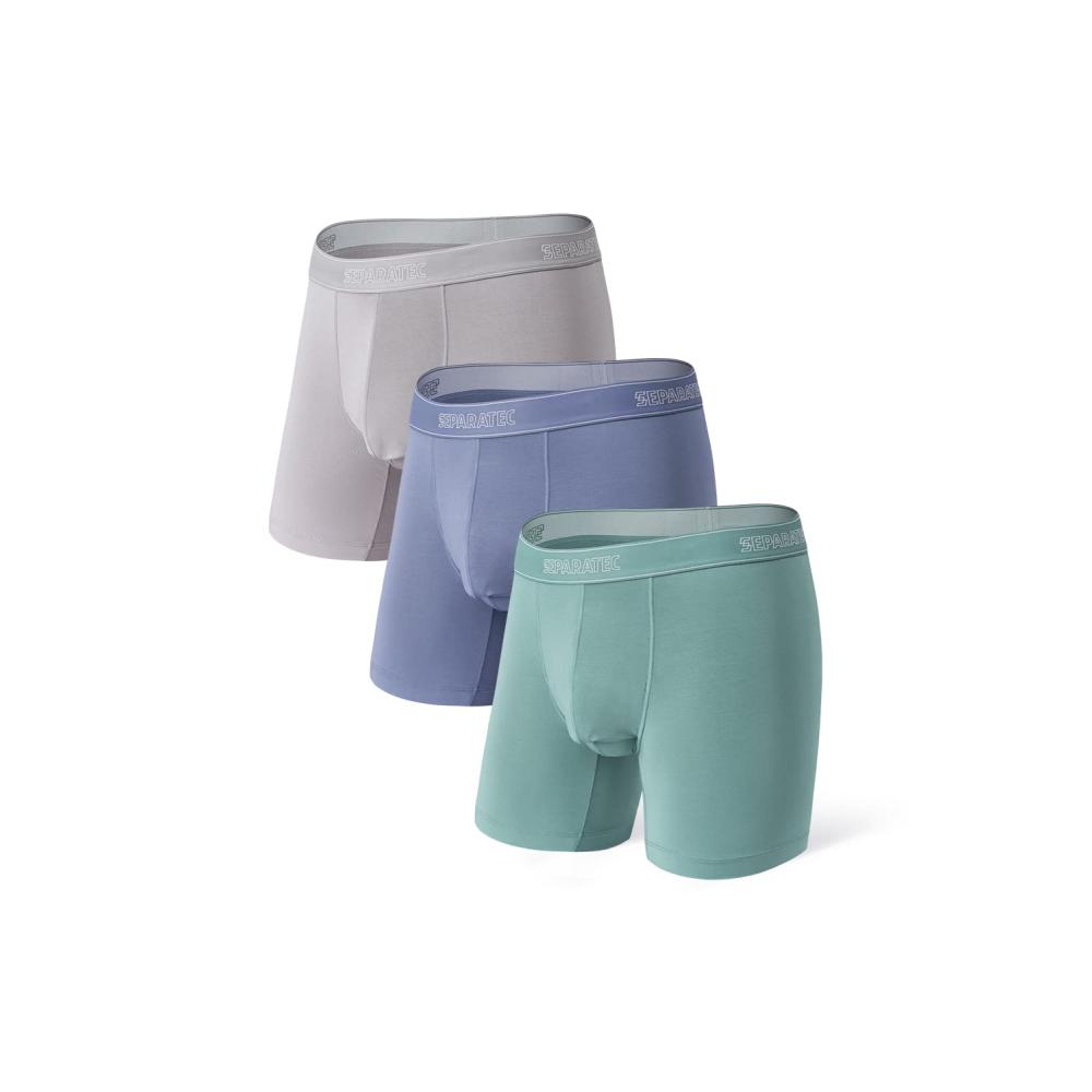 Separatec Herren Boxershorts aus atmungsaktivem Modal mit Doppelbeutel – 3er Pack komfortable Unterwäsche für Männer