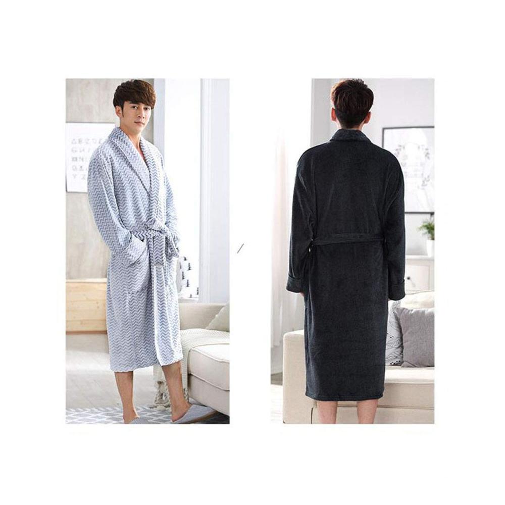 Super Flauschiger Herren Bademantel - Lang Winterwarm Weich | Morgenmantel für Zuhause | Geschenkidee Geburtstagsgeschenk in Grün | Größe M