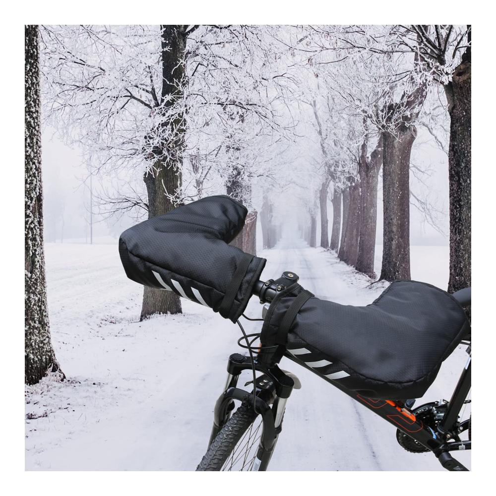 Wasserdichte Fahrradlenkerhandschuhe mit Reißverschlusstasche für kaltes Wetter - Mountainbike-Handschuhe für Pendler und MTB-Fahrer