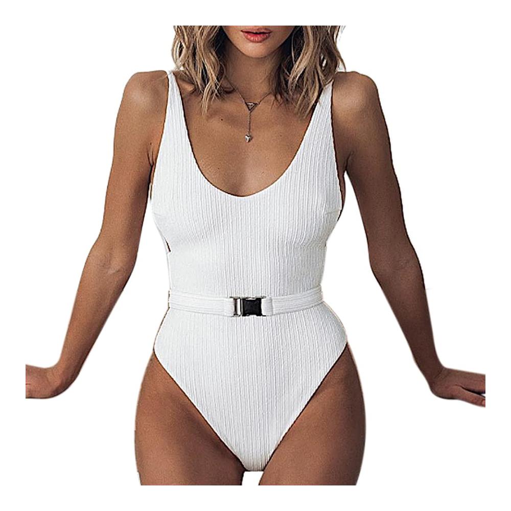 Bikinis Sets Damen Yyyuluo Badeanzug mit Polyester Stoff Gürtel und Release Schnalle - Eleganter Schwimmanzug für Damen
