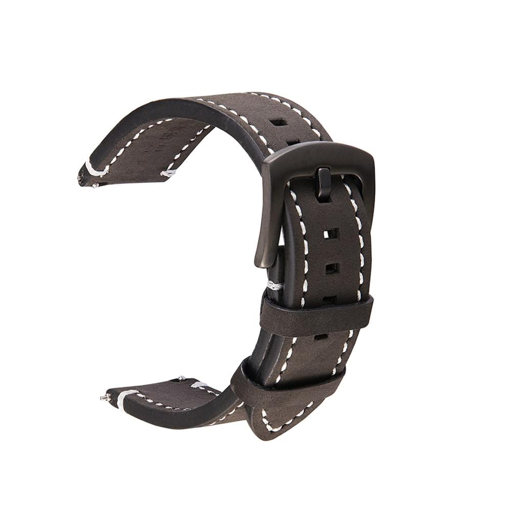 18-24mm Vintage-Kuhleder Uhrenarmband - Elegantes Zubehör in Blau Grün Braun & Schwarz