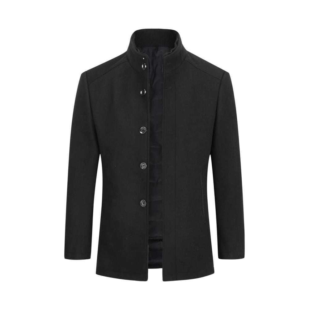 Herren Wollmantel Slim Fit Winter Parka von Sliktaa - Eleganter warmer Short Jacket Mantel für Casual Style
