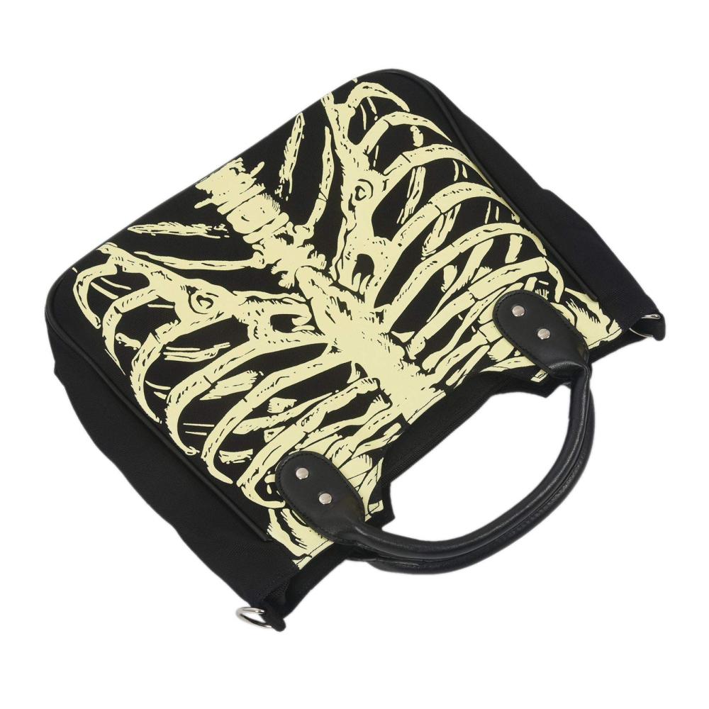 Gotik Skeleton Schädel Henkeltasche - Leuchtendes Design für Damen in Punk-Rock-Stil