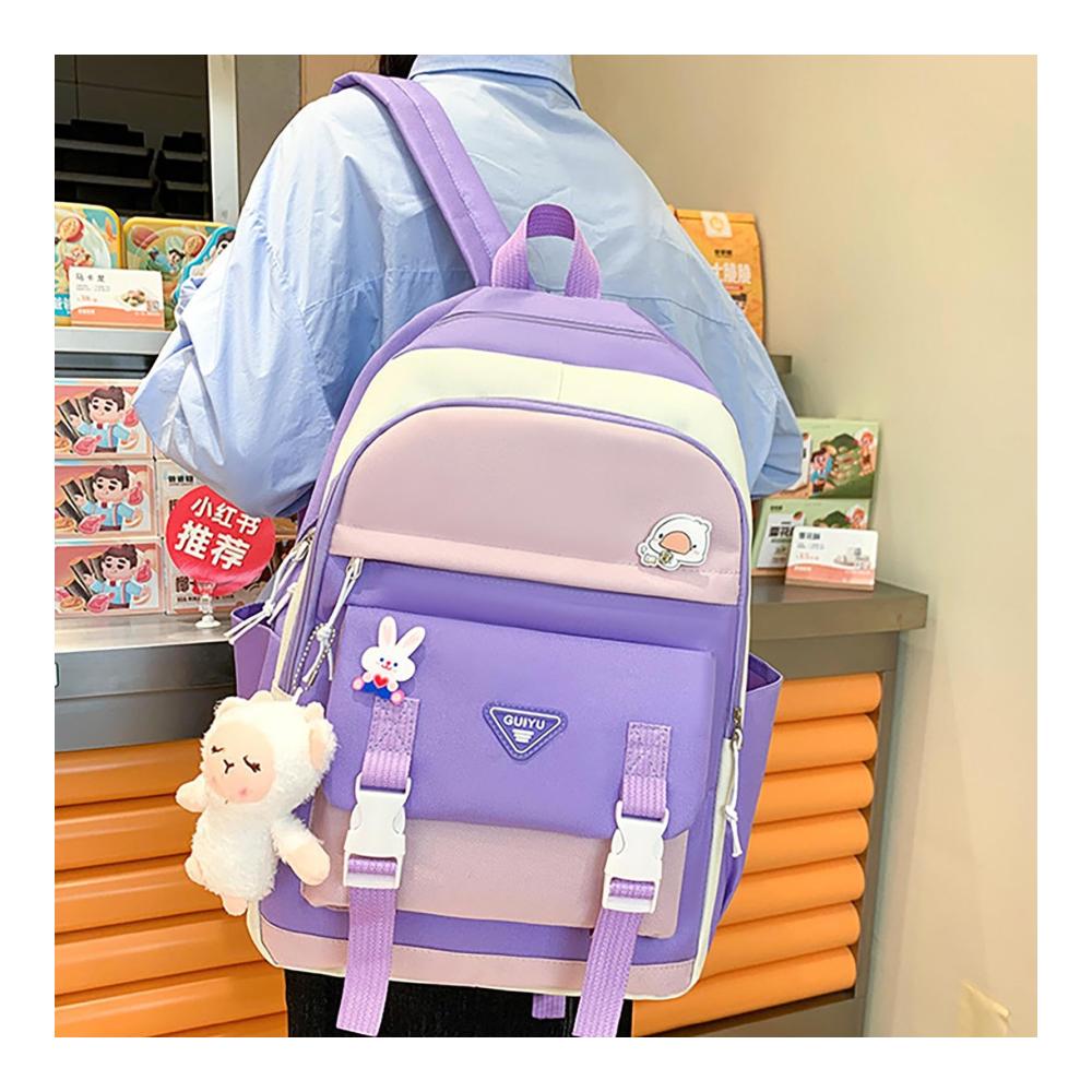 Kawaii Kinderrucksäcke 5-teiliges Set mit riesiger Kapazität langlebig und waschbar - Perfektes japanisches Anime-Rucksack-Set für stilbewusste Teenager