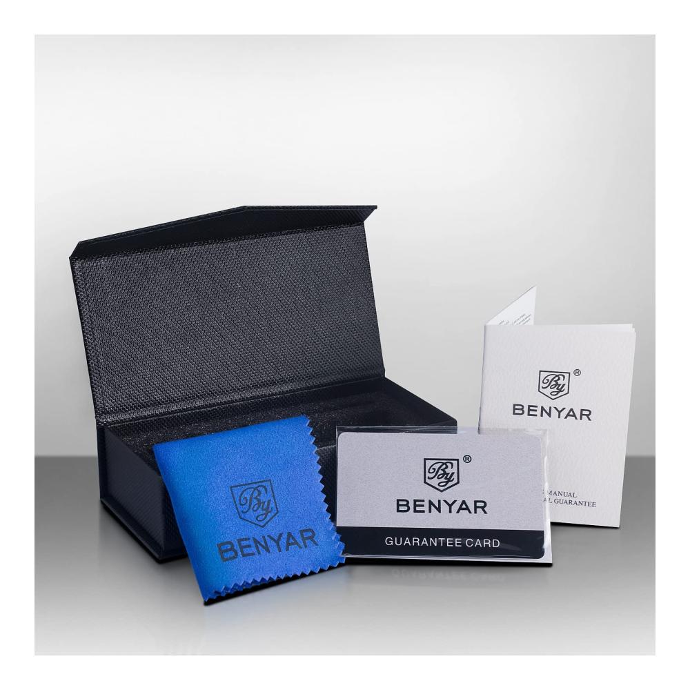 BENYAR Chronograph Herrenuhr - Stilvolle Armbanduhr mit Analogem Quarz Wasserdicht Leuchtendem Datum Business Design - Perfektes Geschenk für Männer mit Leder- oder Edelstahlarmband