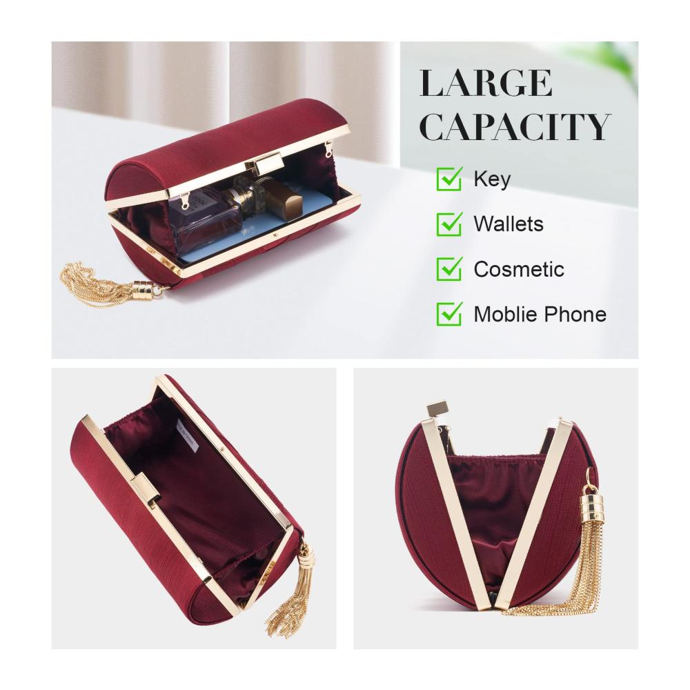 Elegante Damen Clutch mit Fransen und Kette für Hochzeit Prom Party – ZOUIQSS Clutch Bag in klein Crossbody und Umhängetasche