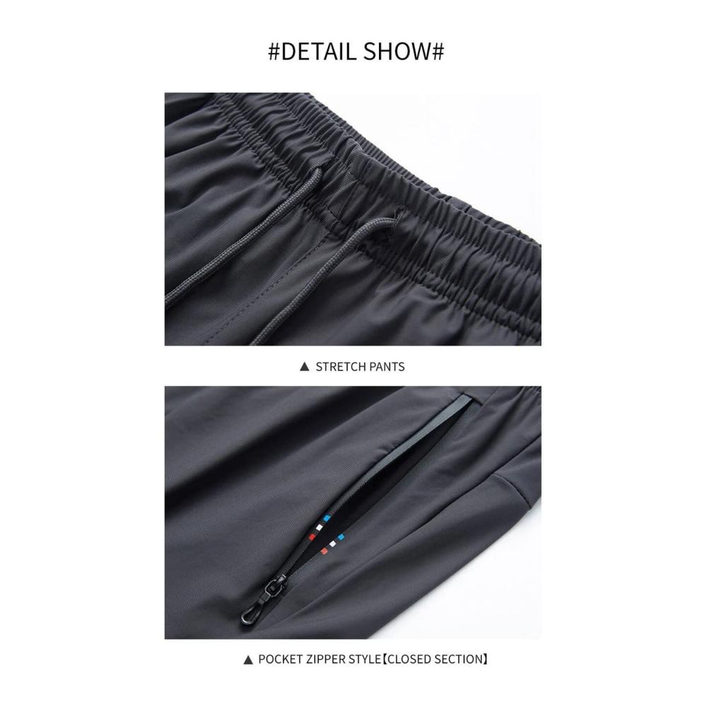 Jogginghosen Sporthose Unisex - Stretch Schnell Trocknend Zipper-Taschen Laufhose für Damen und Herren - Gym Outdoor Trainingshose mit Kordelzug - Lange Leicht Dünne Gerades Bein - M-7XL