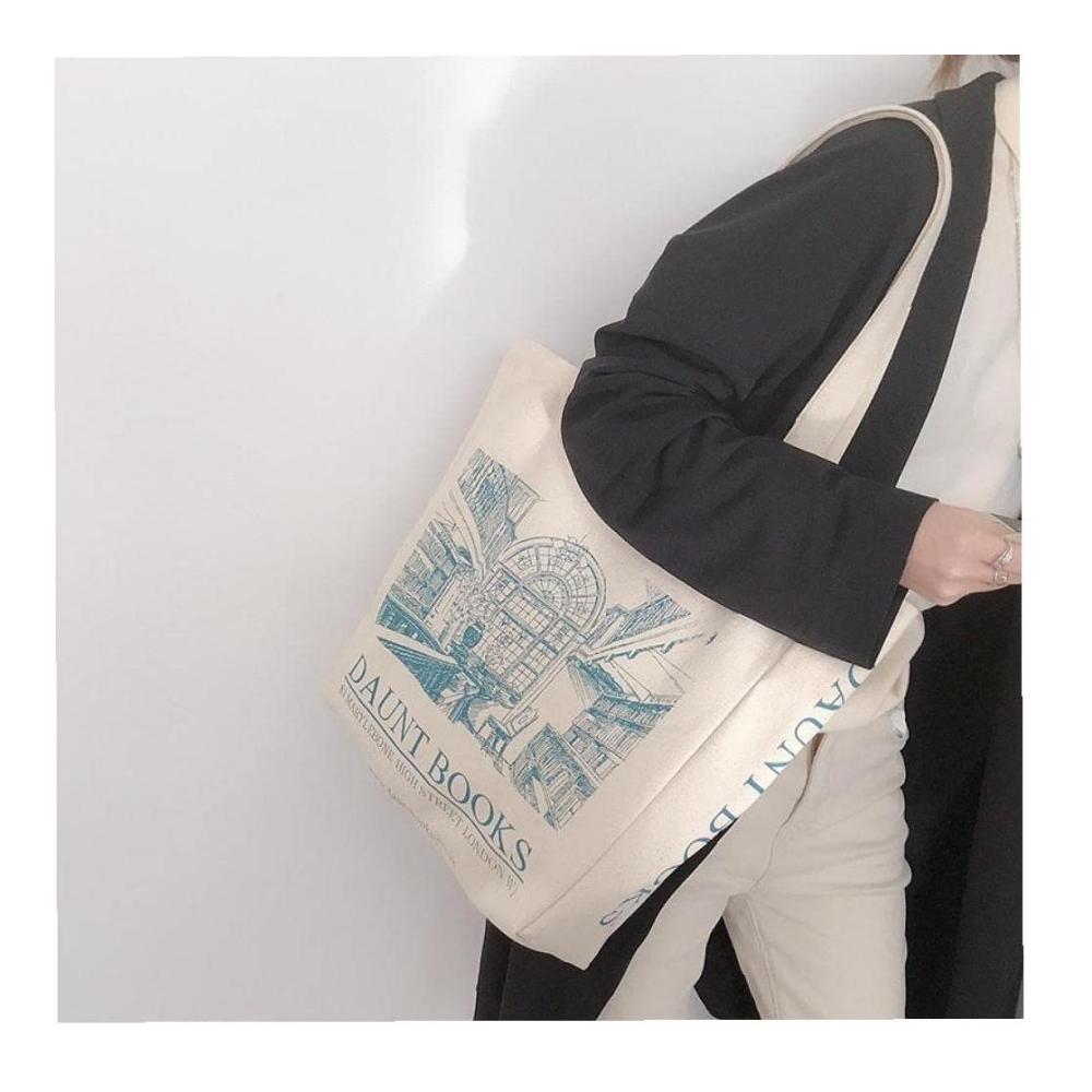 Leinwand Umhängetasche London Daunt Bücher Handtasche - Stilvolle Shopper-Tasche für Damen und Herren Große Tragetasche für den täglichen Gebrauch