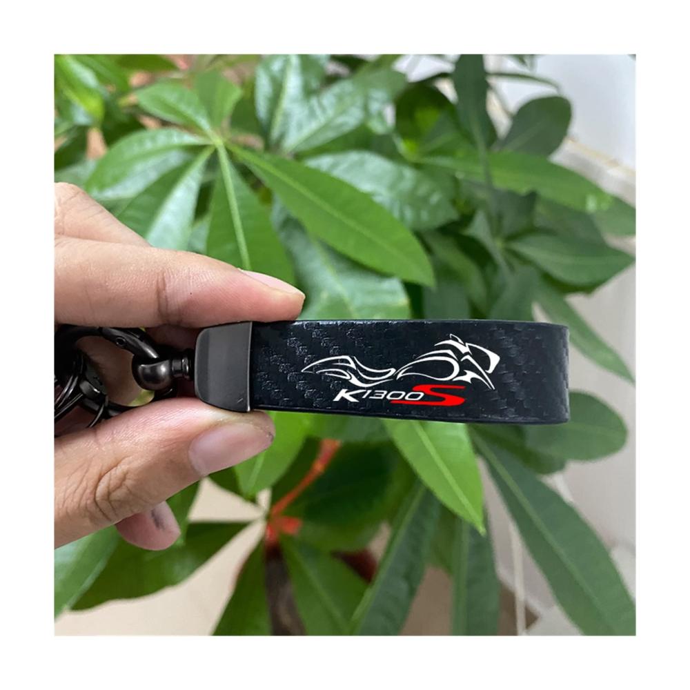 Motorrad Schlüsselanhänger Set - Hochwertige Schlüsselringe und Schlüsselbänder für B-M-W K1300GT K1300R K1300S - Schwarze Motorradschlüsselabdeckung - Praktischer Halter und stilvolles Lanyard Design