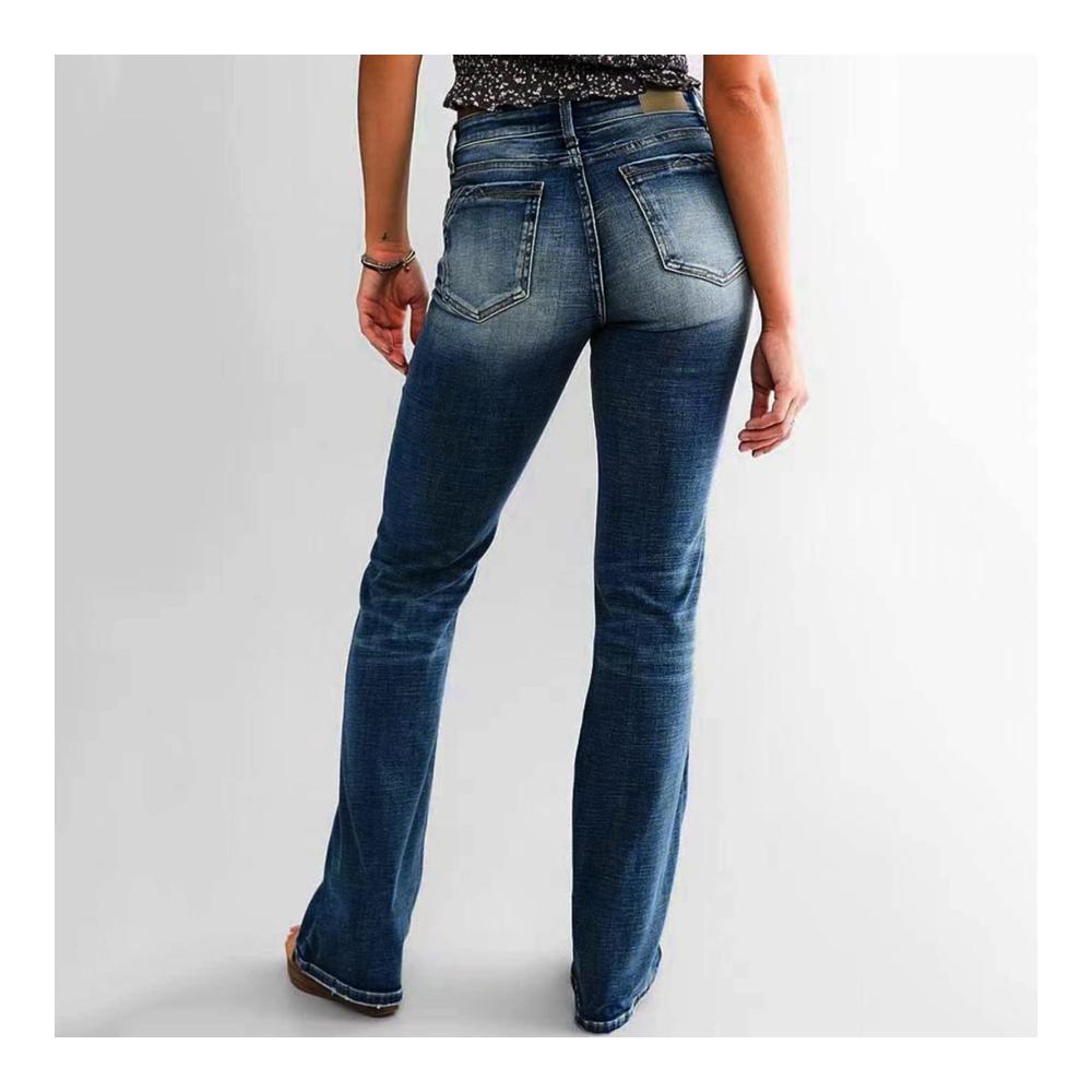 90er-Jahre Flare Jeans für Damen NHNKB Bootcut Hose mit mittlerer Taille - Stilvoll & Elegant von Bonprix