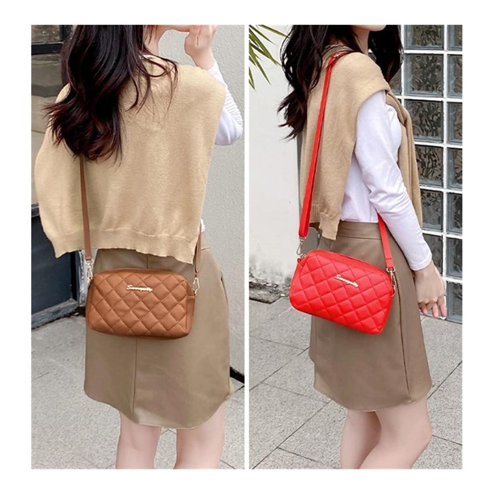 2023 Trendy Leather Quilted Messenger Bag - Stylish Crossbody Purse for Women with New Embroidered Design