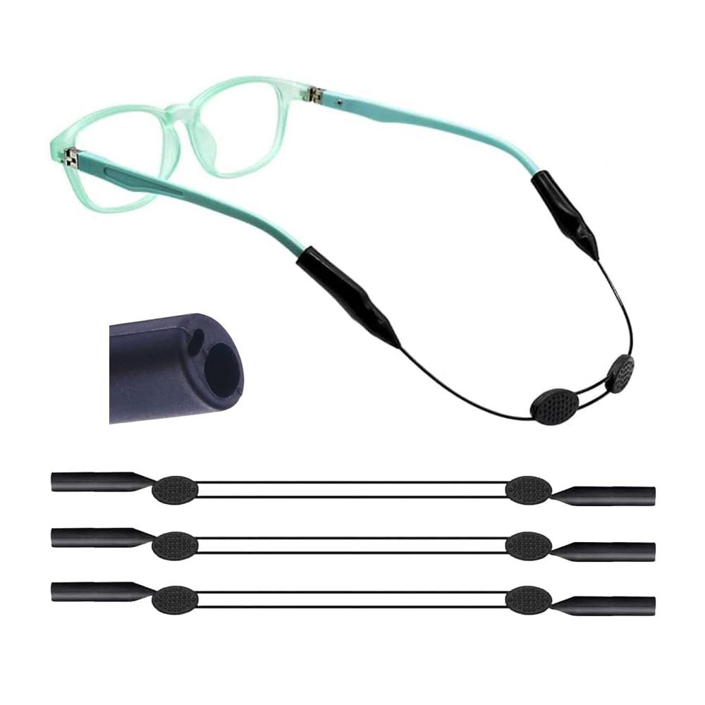 Brillenbänder & -ketten SLEILIN 3er-Pack 19.5 cm * 28.5 cm Verstellbare Anti-Rutsch-Brillenbänder ohne Schwanz mit 2 Löchern – Perfekter Brillenbandhalter für Sportbrillen