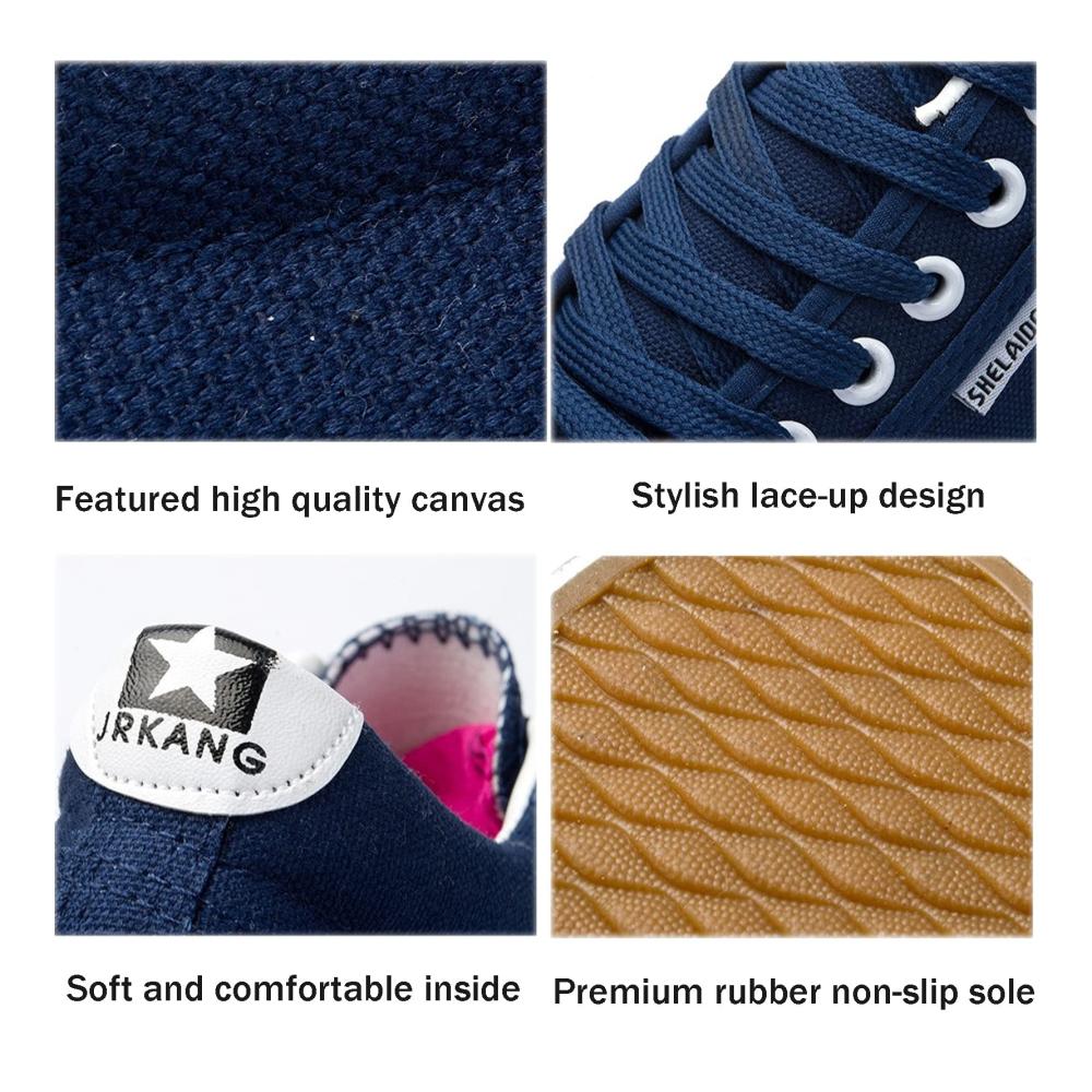 2022 Damen Canvas Sneaker Modische Plattform-Trainer Blaue Segeltuchschuhe in Größe 38 Bequeme Lace-Up Low Tops für Frauen