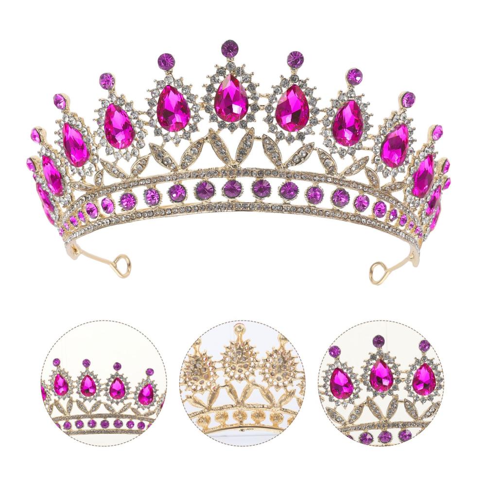 Diadem Hochzeitshaarband - Elegante Brautkopfschmuck mit Diamanten Perlen und Roségold - Braut Accessoires für Hochzeit - Perlenschmuck für Frauen - Geburtstag Tiara Kopfbänder - Hochzeitskopfschmuck Tiaras