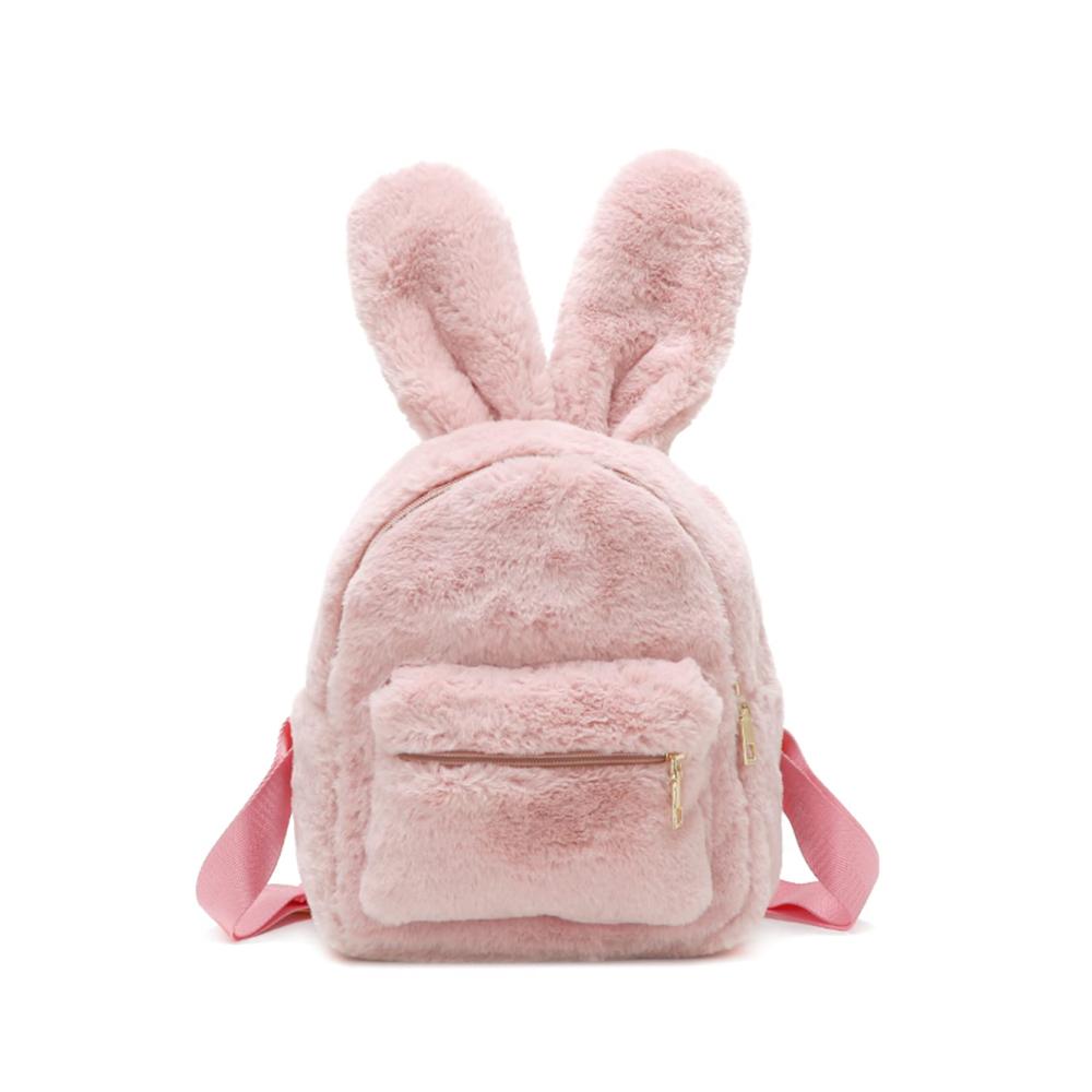 Flauschiger Kinderrucksack mit Kaninchenohren für Mädchen - Süße Damen Umhängetasche & Schulrucksack