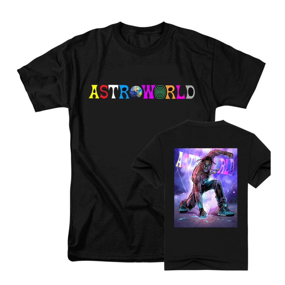 Astroworld Travis Scott T-Shirt - Hochwertiger Druck Bequeme Baumwolle Kurzarm Unisex Shirt