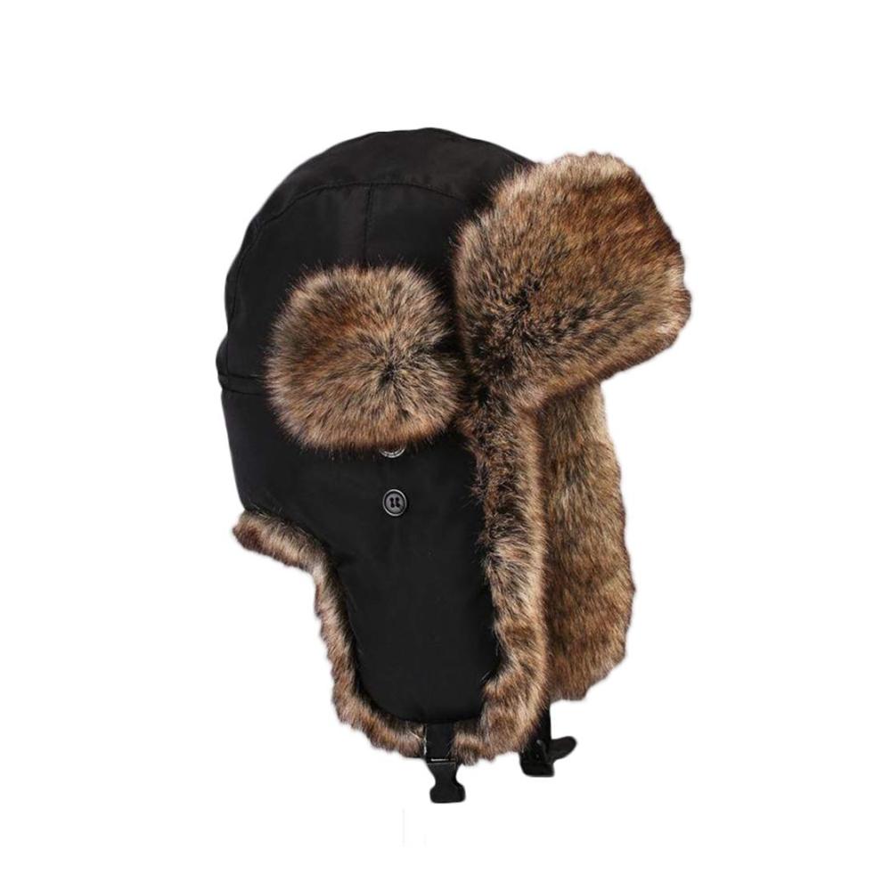 Fliegermützen Unisex Wintermütze mit Kunstfell Pilotenmütze und Ohrenschützer für maximale Wärme