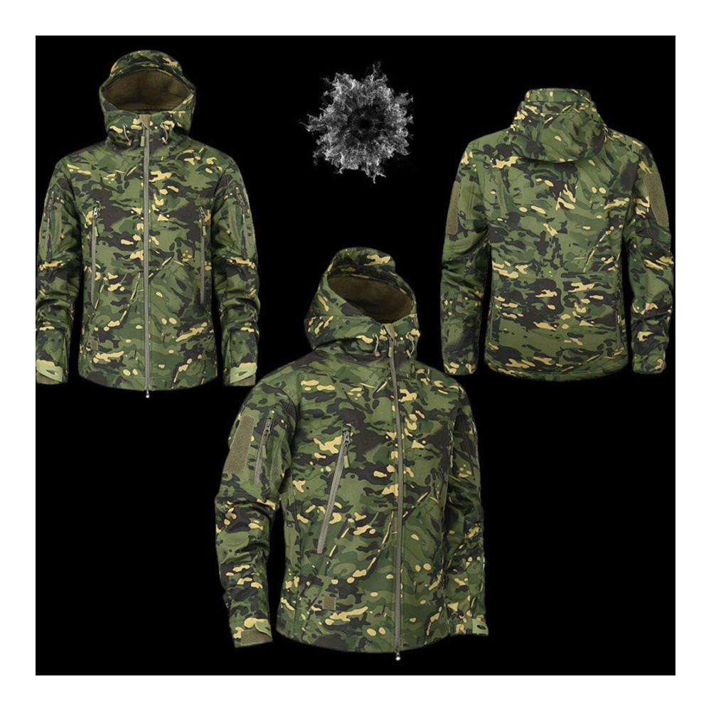 Soft Shell Tactical Military Jacket - Wasserdichte Fleece-Jacke für Männer (XXL