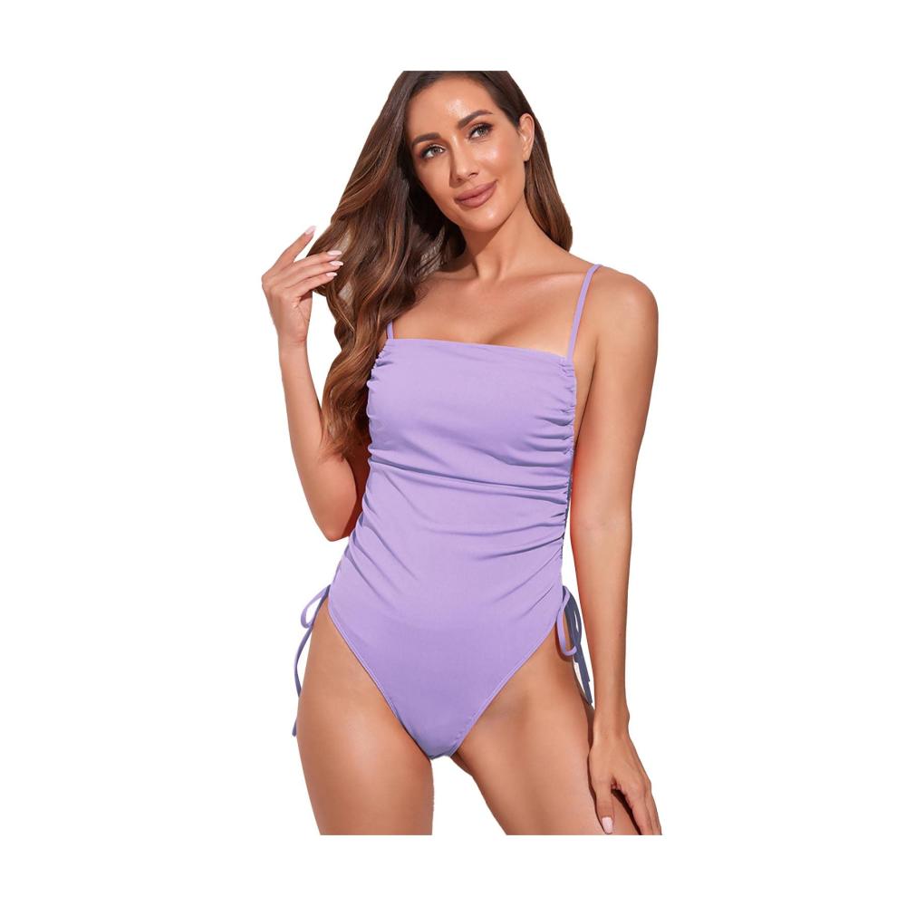 Bikini-Sets Damen Verstellbarer Einteiler mit Hosenträger Sexy Lace-Up-Design und modischer Seitenschnürung für den perfekten Strand-Look