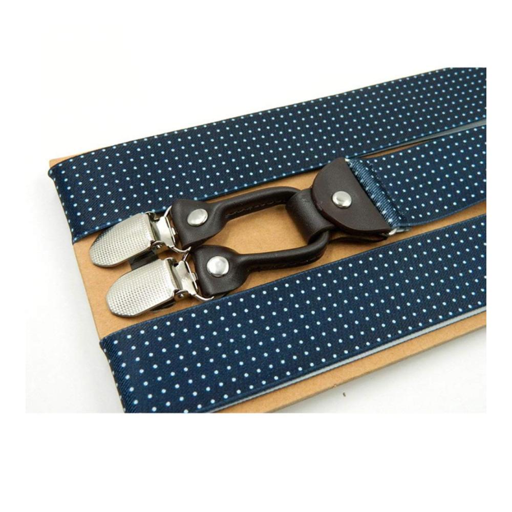 Herren Gürtelschnalle XY-man’s mit 4 Clips verstellbarem Fashion-Lederriemen bequemen Casual Straps und Hosenträgern in Blau